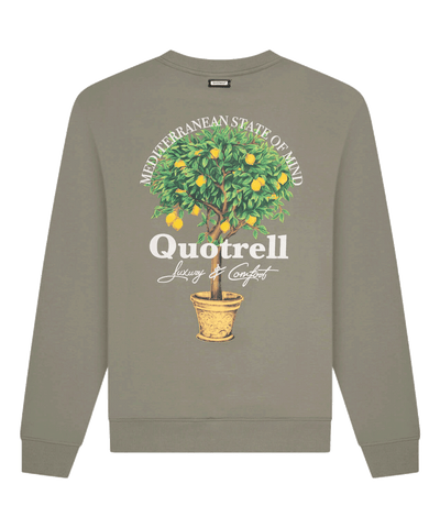 Quotrell - Limone - Crweneck - Faded Olive / White