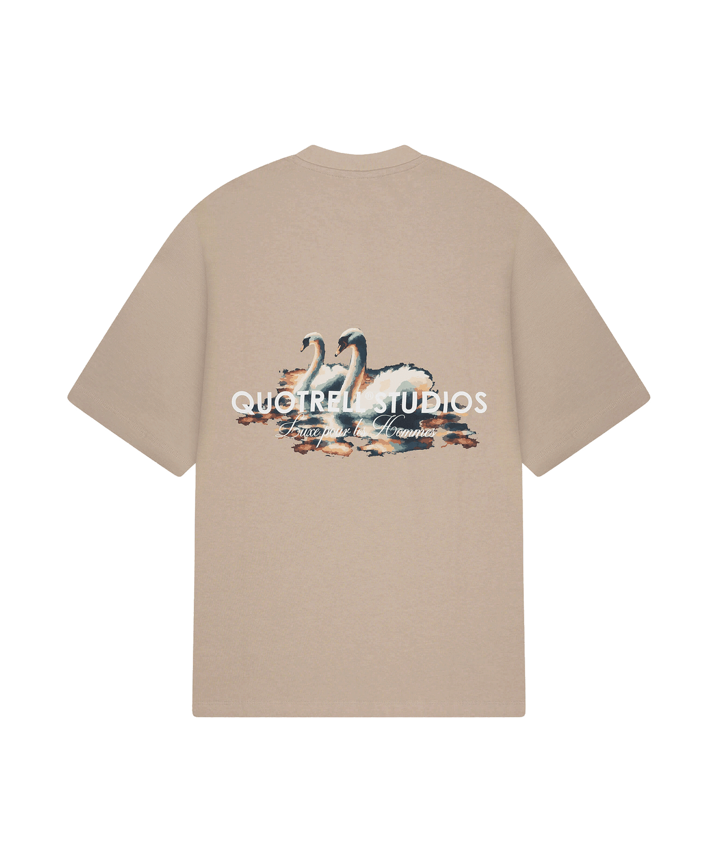 Quotrell - Swan - T-shirt - Greige/white