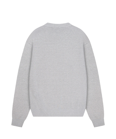 Quotrell - Mondrian - Knitted Crewneck - Grey Melee/cobalt