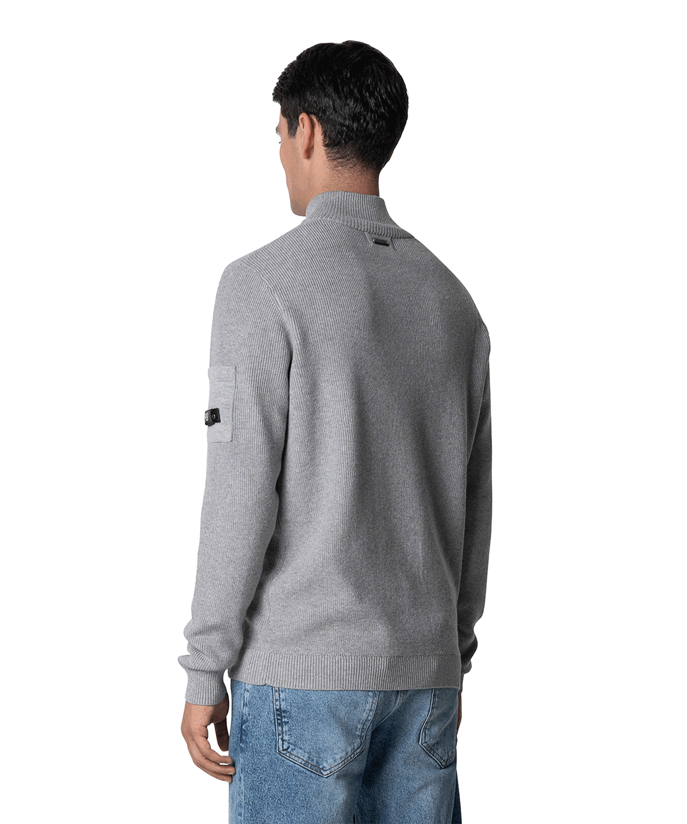 Quotrell - D' Azur - Knitted Half Zip - Grey Melee