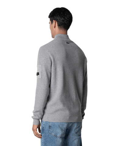 Quotrell - D' Azur - Knitted Half Zip - Grey Melee