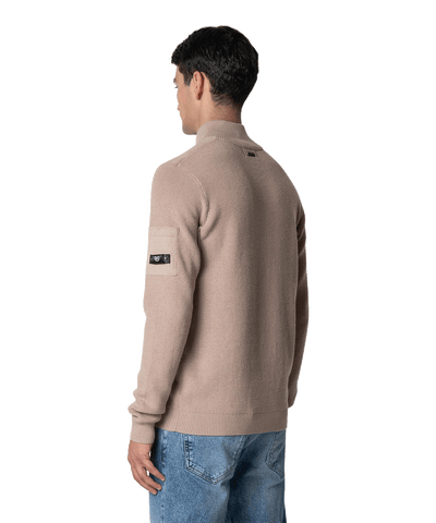 Quotrell - D' Azur - Knitted Half Zip - Faded Brown