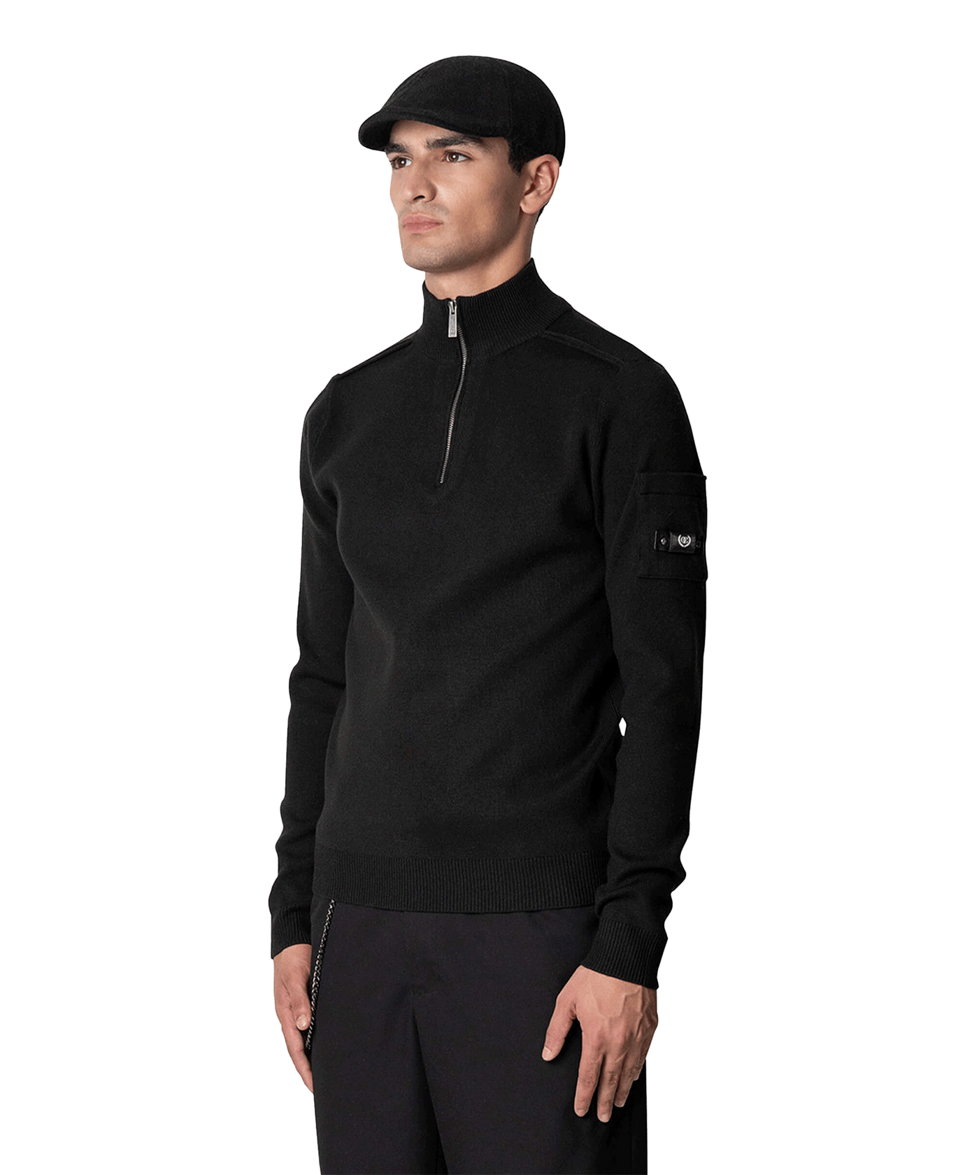 Quotrell - D' Azur - Knitted Half Zip - Black