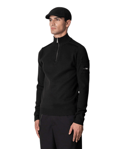 Quotrell - D' Azur - Knitted Half Zip - Black