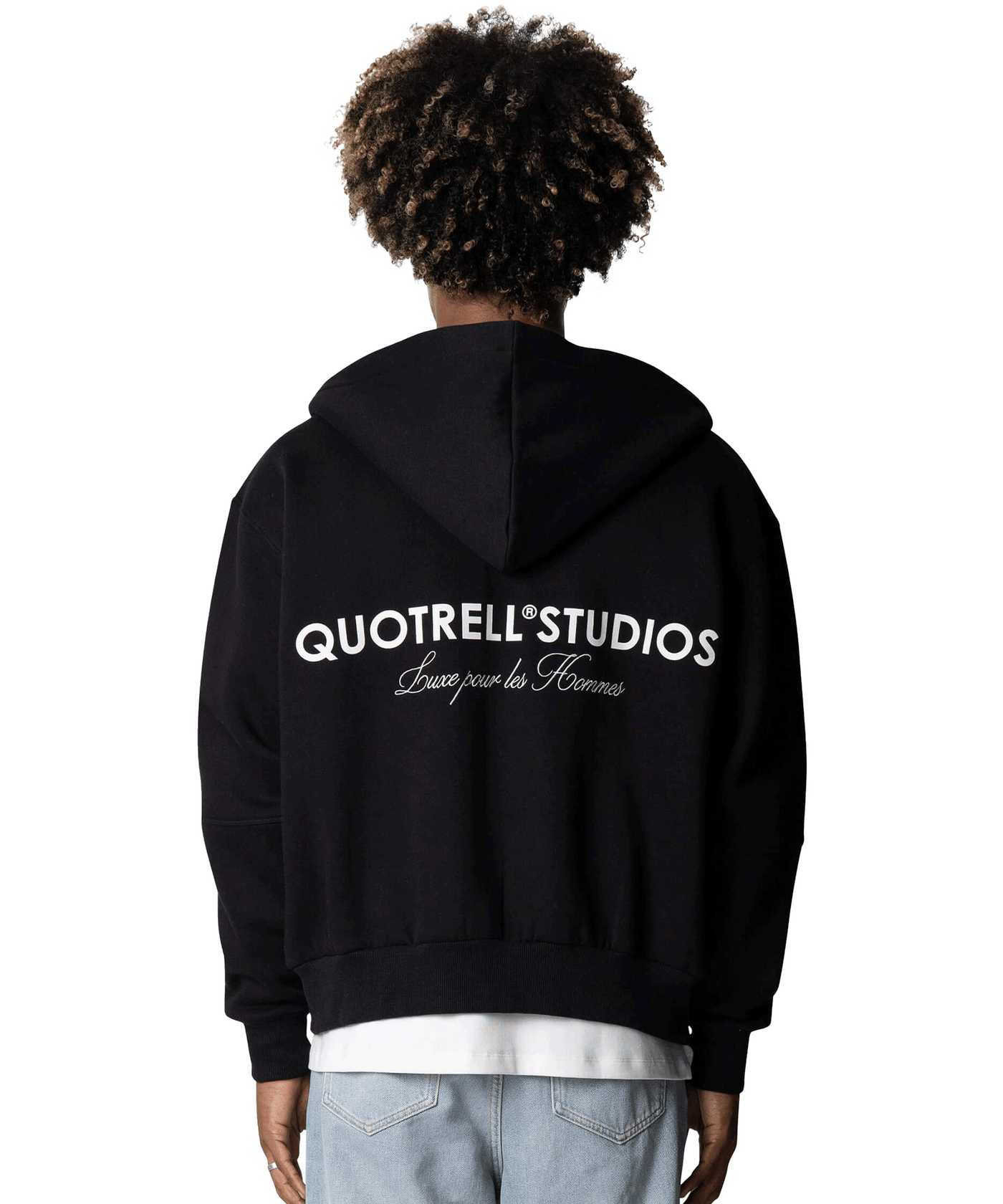 Quotrell - Studios - Zip Hoodie - Black/white