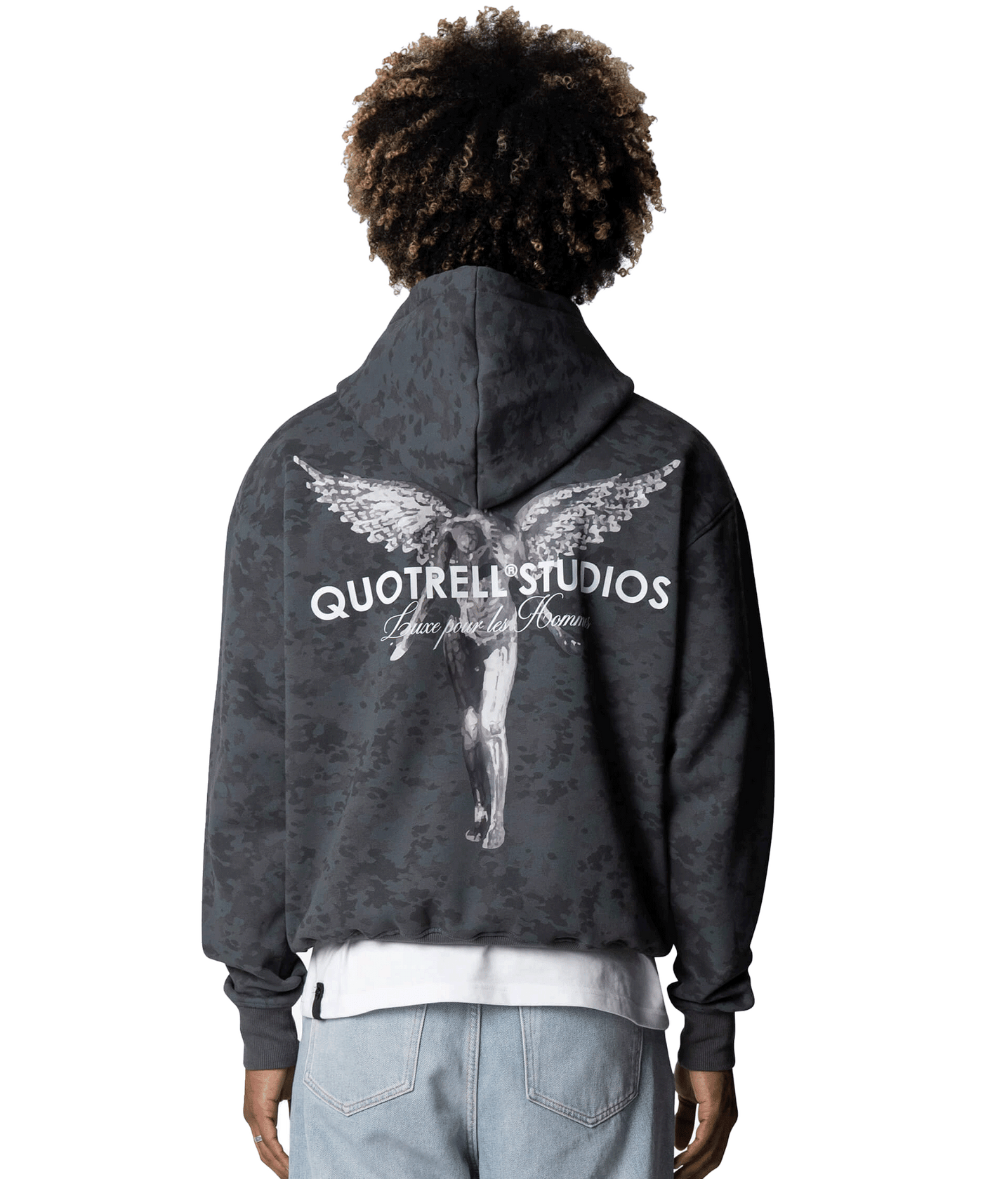 Quotrell - Angel - Hoodie - Grey Camo/white