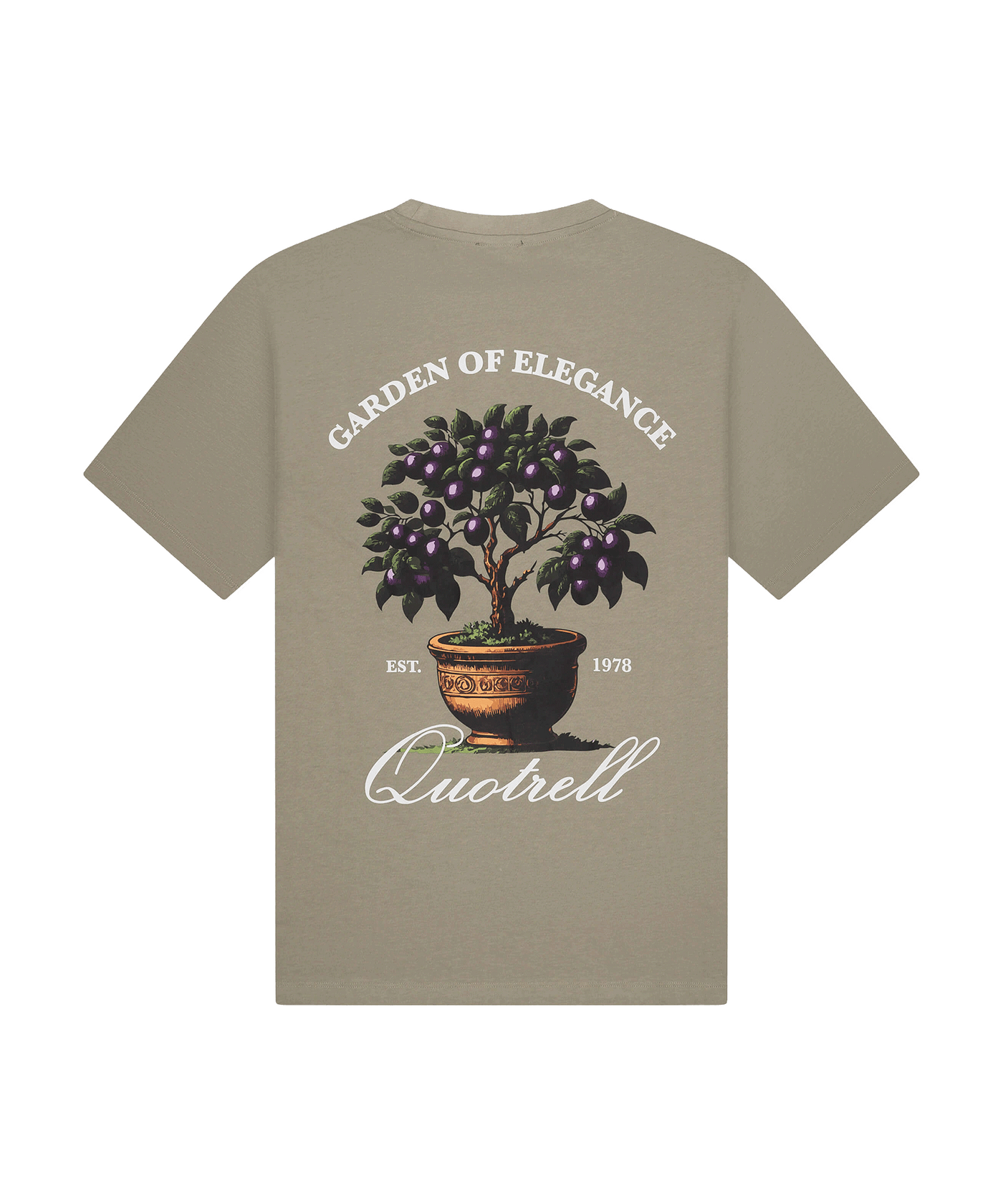 Quotrell - Damson - T-shirt - Faded Olive/white