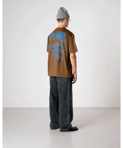 Woodbird - 2536-410 - Wbbaine Koi T-shirt - Dk Brown