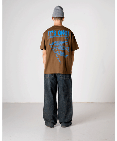 Woodbird - 2536-410 - Wbbaine Koi T-shirt - Dk Brown