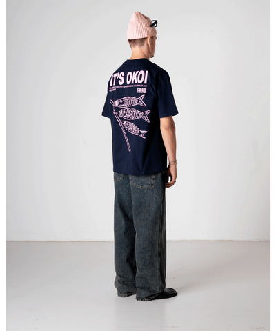 Woodbird - 2536-410 - Wbbaine Koi T-shirt - Dark Navy