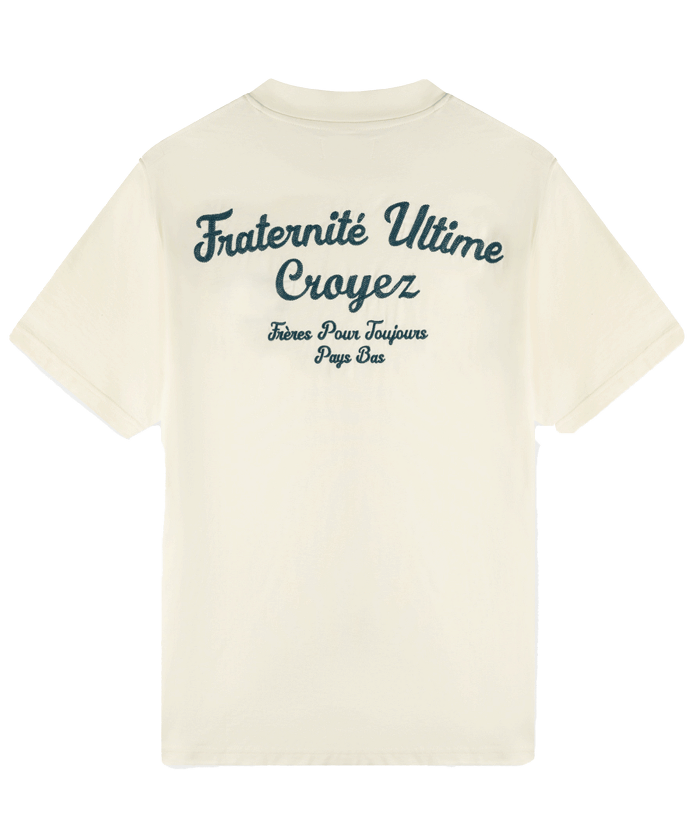 CROYEZ - Fraternite - T-shirt - Buttercream/petrol