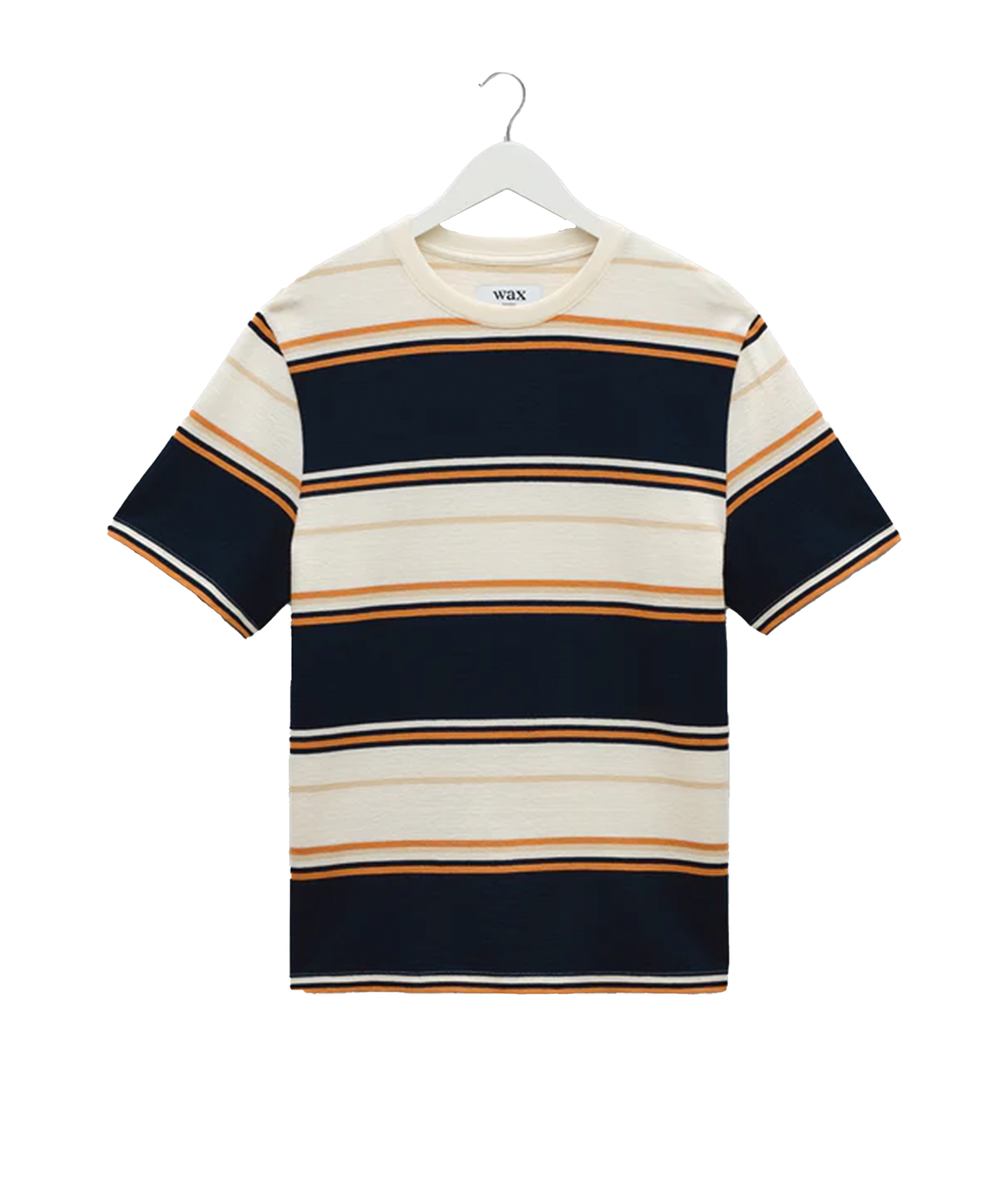 Wax London - Dean - Jolt Stripe T-shirt - Deck Navy/ecru