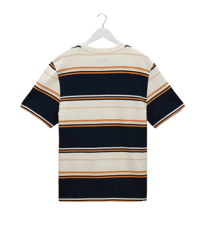 Wax London - Dean - Jolt Stripe T-shirt - Deck Navy/ecru